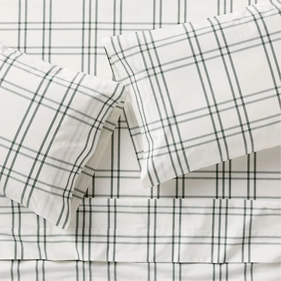 Stax Pine Green Organic Yarn-Dyed Organic Cotton Kids Queen Sheet Set