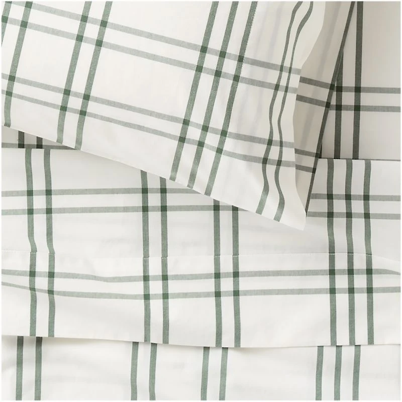 Stax Pine Green Organic Yarn-Dyed Organic Cotton Kids Queen Sheet Set