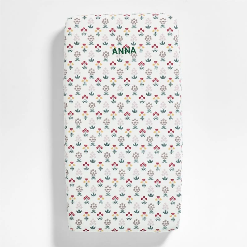 Stay Cool Nordic Bloom Organic Cotton Baby Crib Fitted Sheet