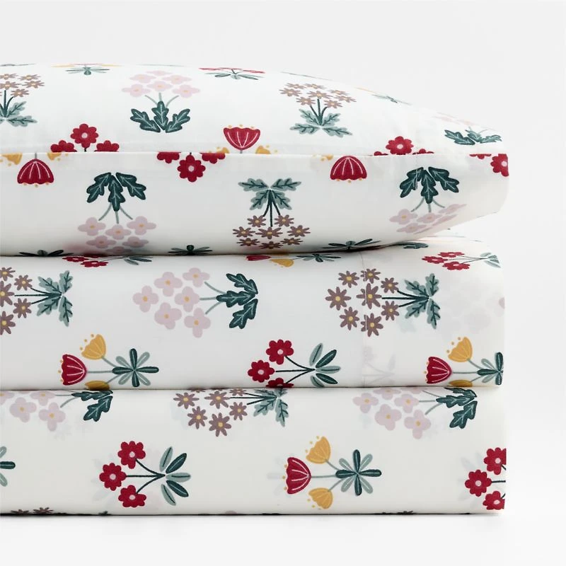 Stay Cool Nordic Bloom Organic Cotton Toddler Sheet Set