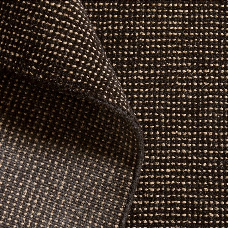 Stockholm Wool/Jute Blend Handwoven Black and Natural Rug Swatch 12"x18"
