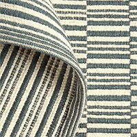 Stepped Flatweave Wool Dark Blue Kids Area Rug 5x8