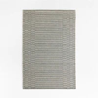 Stepped Flatweave Wool Dark Blue Kids Area Rug 5x8