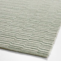 Stepped Flatweave Wool Light Green Kids Area Rug 5x8