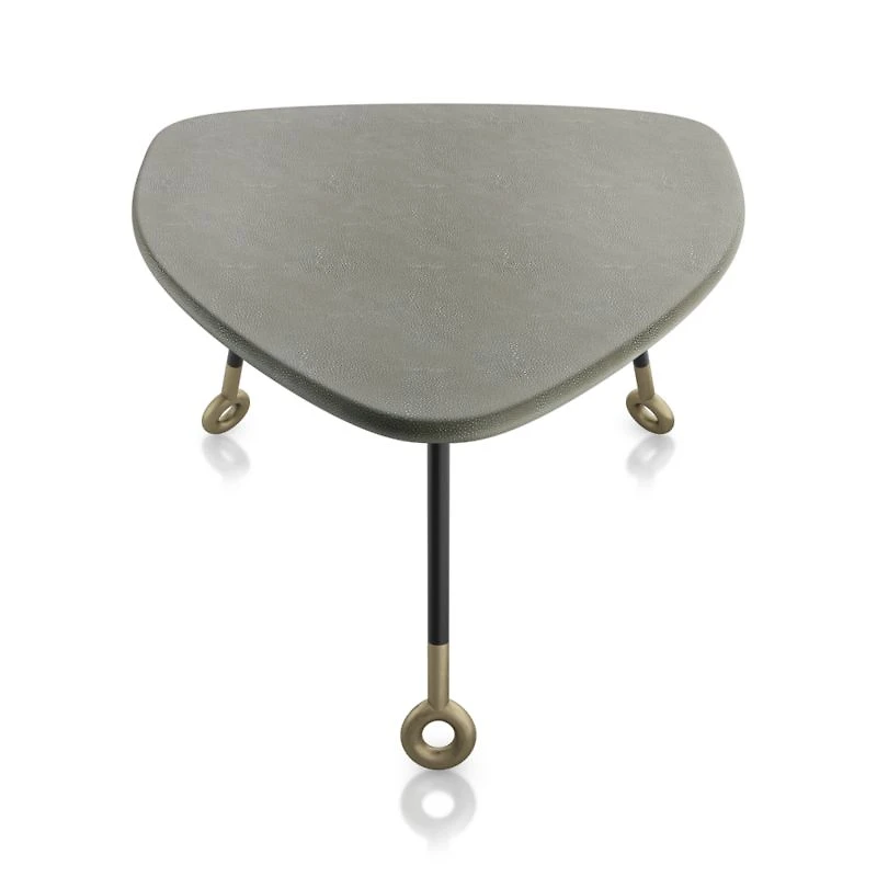 Stiles Faux Shagreen Triangle Nesting Table