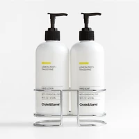 Lemon + Tangerine Hand Soap and Lotion Set with Stainless Steel Caddy