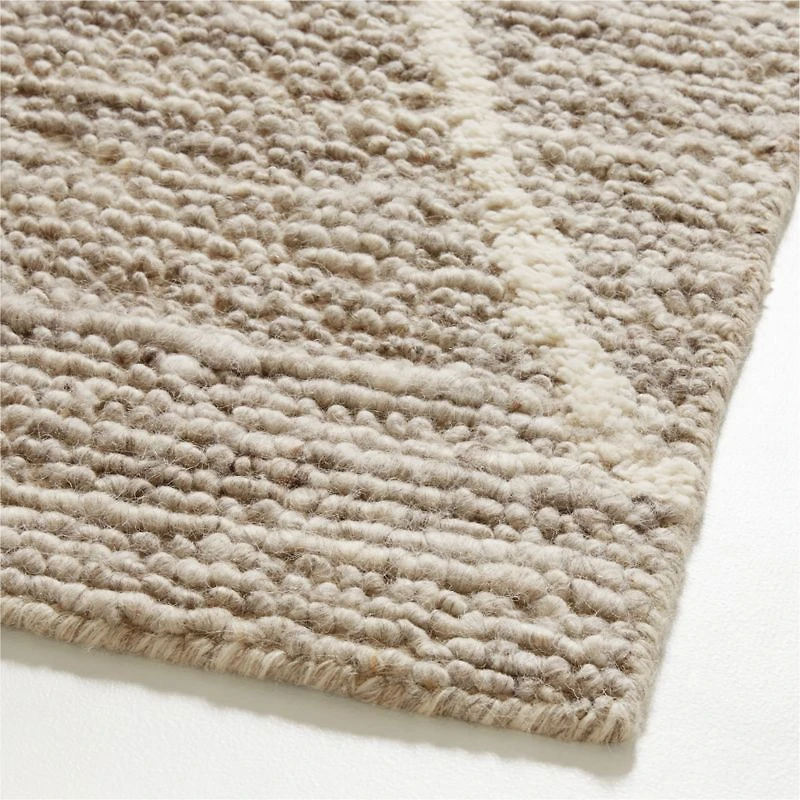 Stowe Wool Handwoven Grey Moroccan-Style Area Rug 8'x10'