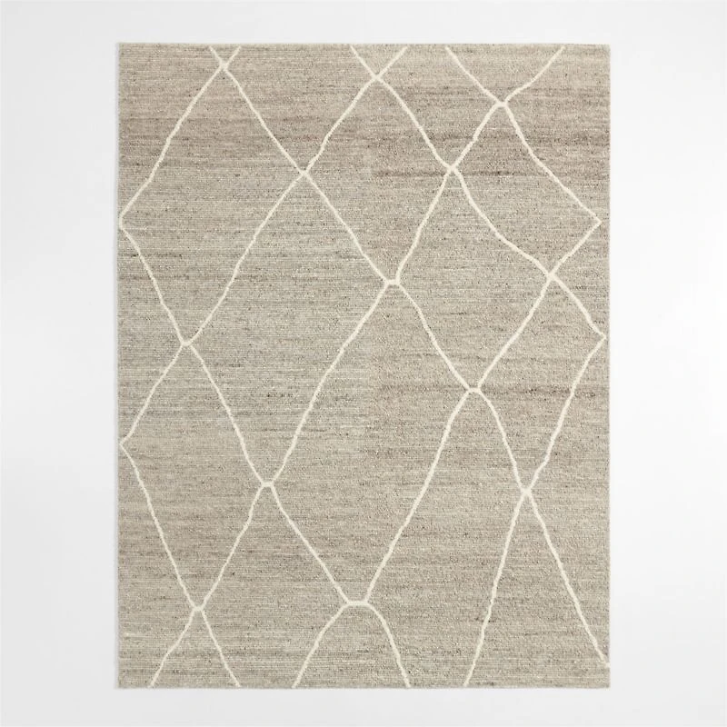Stowe Wool Handwoven Grey Moroccan-Style Area Rug 8'x10'