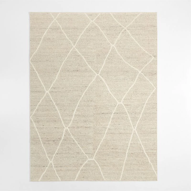 Stowe Wool Handwoven Taupe Moroccan-Style Area Rug 9'x12'