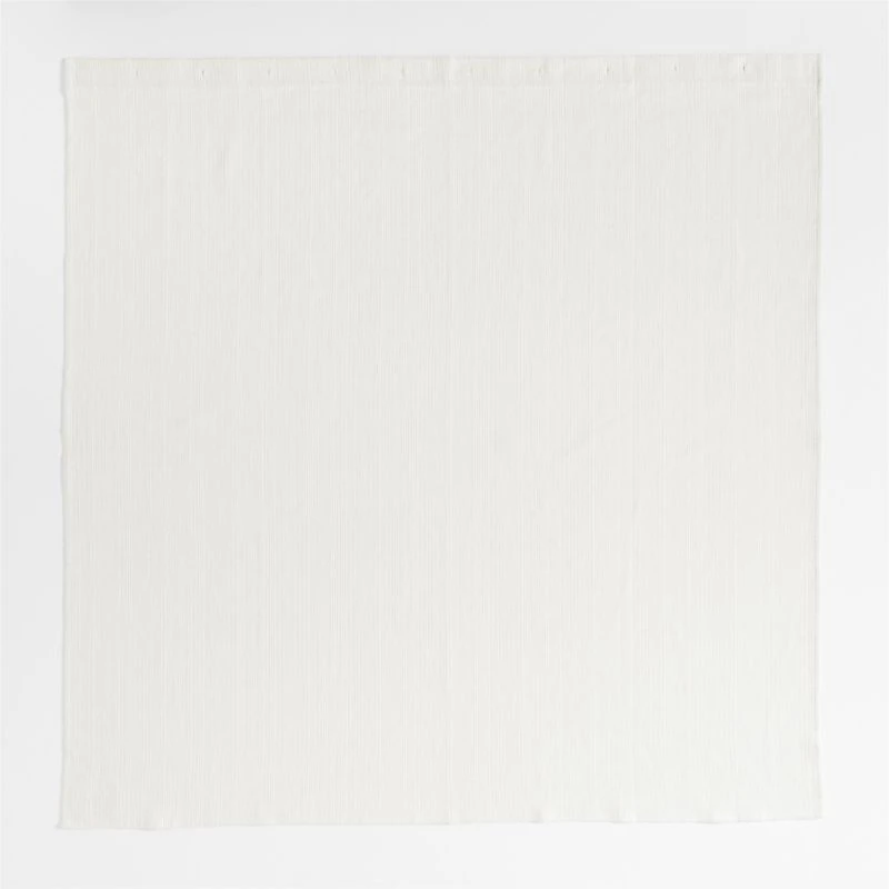 Stripe Matelassé Crisp White and Natural Taupe Shower Curtain