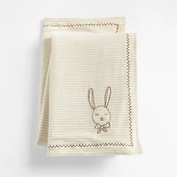 Natural Stripe Organic Cotton Heathered Jersey Baby Stroller Blanket