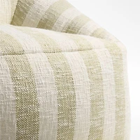 Moss Green Striped Kids Lounge Chair