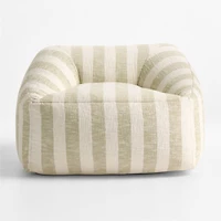 Moss Green Striped Kids Lounge Chair