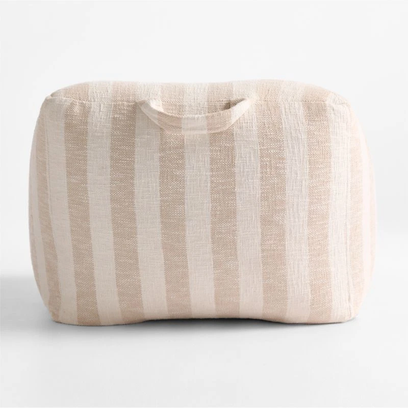 Stone Tan Striped Kids Lounge Chair