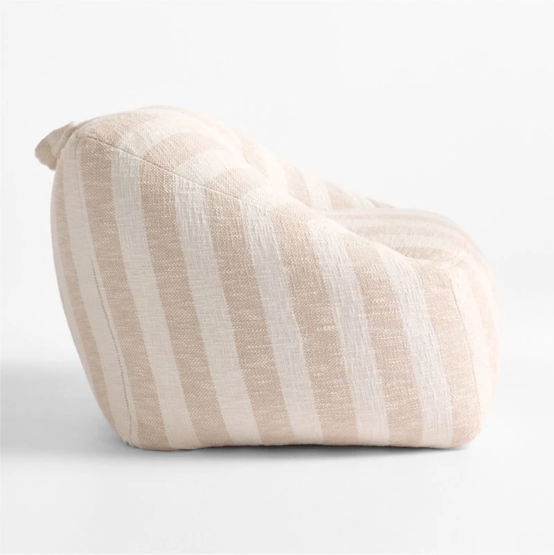 Stone Tan Striped Kids Lounge Chair