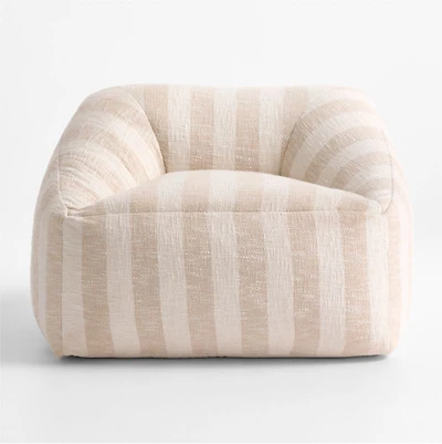 Stone Tan Striped Kids Lounge Chair
