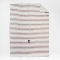 Classic Mauve Striped Waffle Weave Organic Cotton Kids Full/Queen Quilt