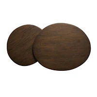 Stuart Aged Belgium Bleach Wood Nesting Round Coffee Tables