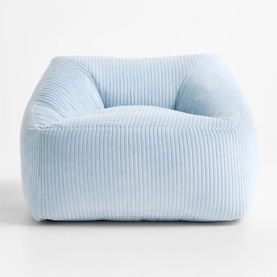 Sky Blue Velvet Corduroy Kids Lounge Chair