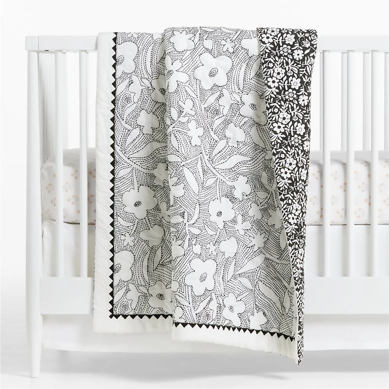 Suhavi Organic Floral Baby Crib Quilt by John Robshaw
