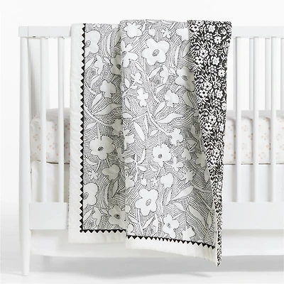 Suhavi Organic Floral Baby Crib Quilt by John Robshaw