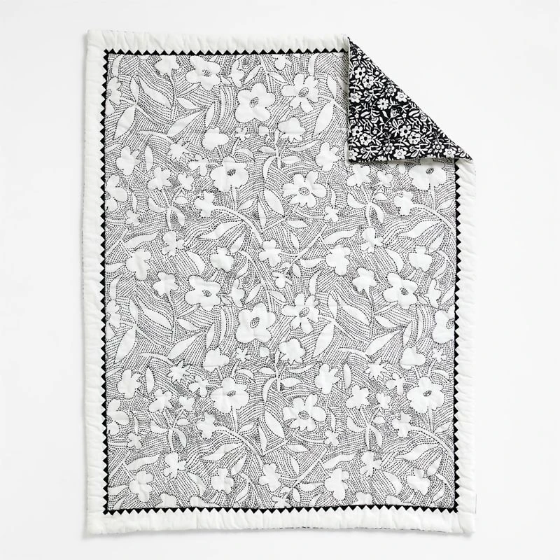 Suhavi Organic Floral Baby Crib Quilt by John Robshaw