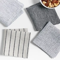Suits Navy Linen Cocktail Napkins, Set of 4