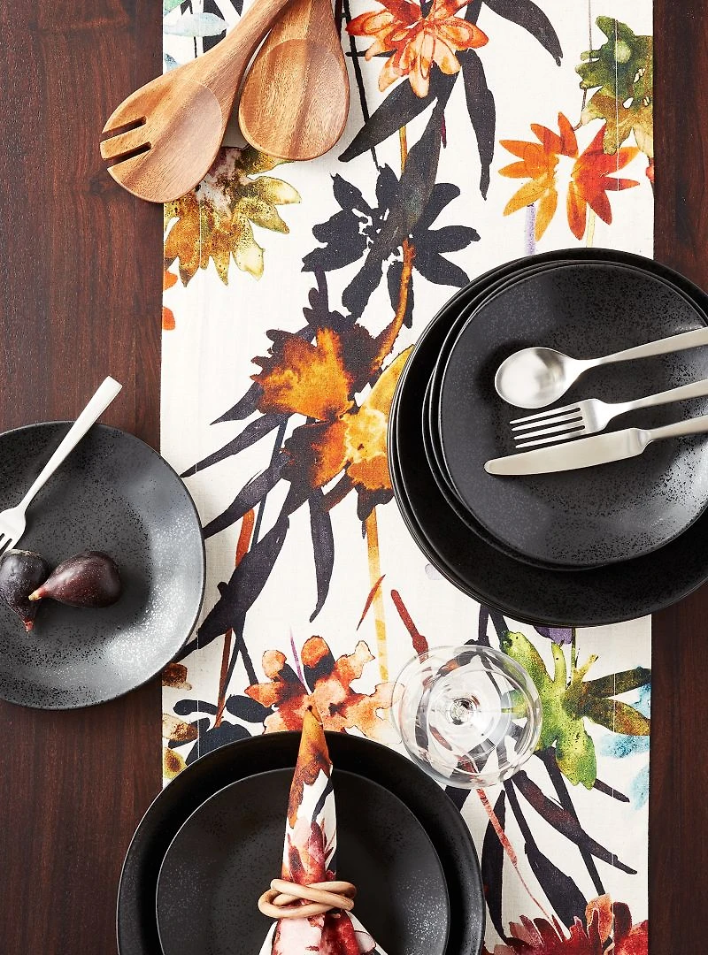 Marin Matte Black Stoneware Salad Plates, Set of 8