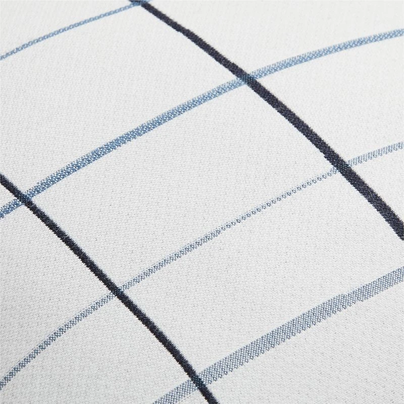 Sunbrella ® 20"x20" Windowpane White and Navy Blue Outdoor Throw Pillow