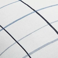 Sunbrella ® 20"x20" Windowpane White and Navy Blue Outdoor Throw Pillow