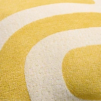 Sunbrella ® Retro Curves 20"x20" Mustard Yellow Outdoor Throw Pillow