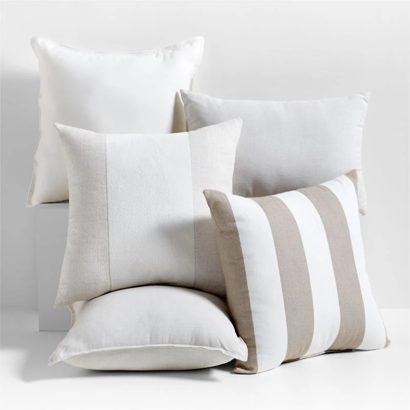 Sunbrella ® Solid 20"x20" Tan Textured Outdoor Throw Pillow
