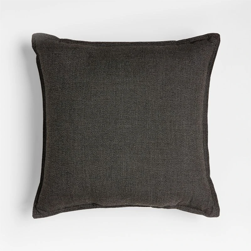 Sunbrella ® Solid 20"x20" Onyx Black Textured Outdoor Throw Pillow