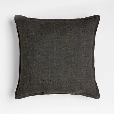 Sunbrella ® Solid 20"x20" Onyx Black Textured Outdoor Throw Pillow