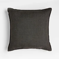 Sunbrella ® Solid 20"x20" Onyx Black Textured Outdoor Throw Pillow
