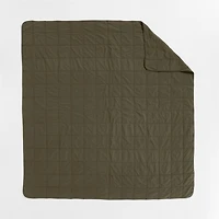 Sunwashed Organic Cotton Burnt Green Full/Queen Box Quilt