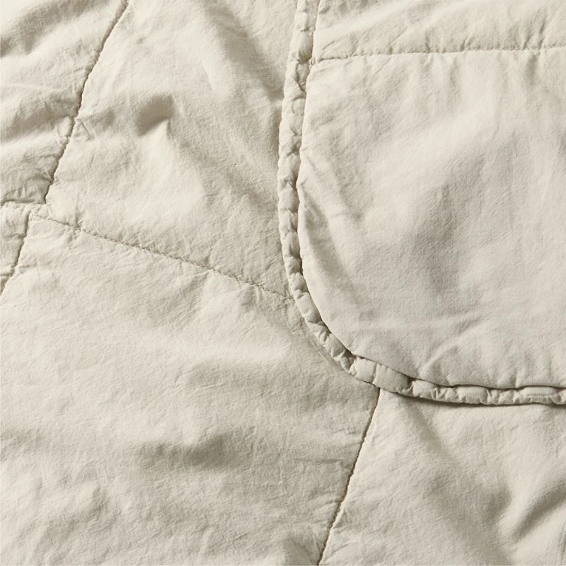 Sunwashed Organic Cotton Fog Grey Full/Queen Box Quilt