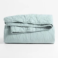 Sunwashed Misty Blue Dino Organic Cotton Kids Twin Quilt