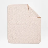 Sunwashed Shell Pink Daisy Organic Cotton Baby Crib Quilt