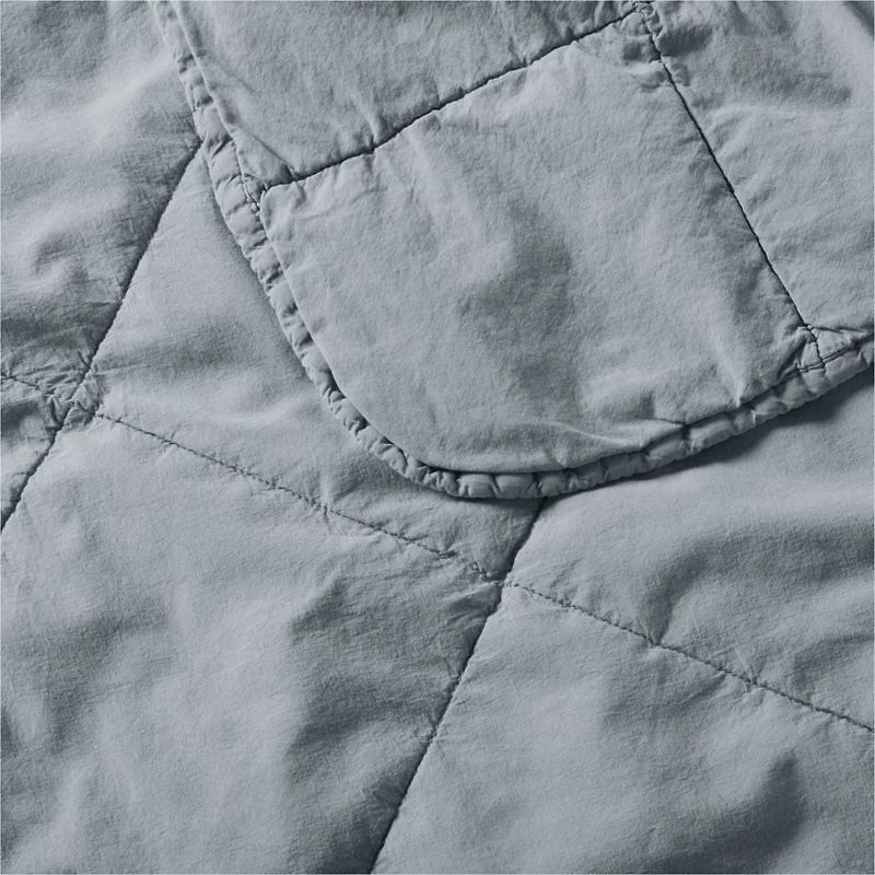 Sunwashed Organic Cotton Smoke Blue Twin/Twin XL Box Quilt