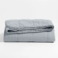 Sunwashed Organic Cotton Smoke Blue Twin/Twin XL Box Quilt
