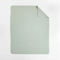 Sunwashed Seafoam Green Star Organic Cotton Kids Twin Quilt