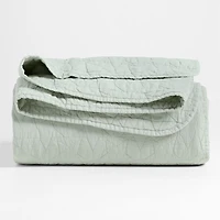 Sunwashed Seafoam Green Star Organic Cotton Kids Twin Quilt