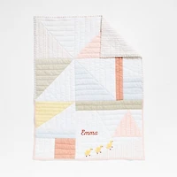 Pata Sunwashed Patchwork Organic Cotton Reversible Baby Crib Quilt
