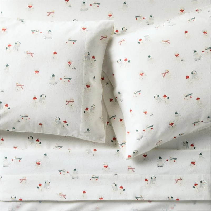 Supercozy Snow Friends Organic Cotton Flannel Kids Twin Sheet Set