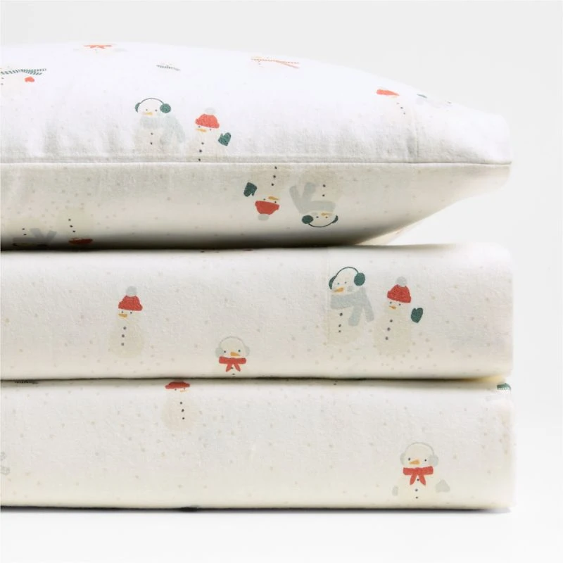 Supercozy Snow Friends Organic Cotton Flannel Toddler Sheet Set
