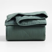 Supersoft Pine Green Organic Cotton Gauze Kids Twin Quilt