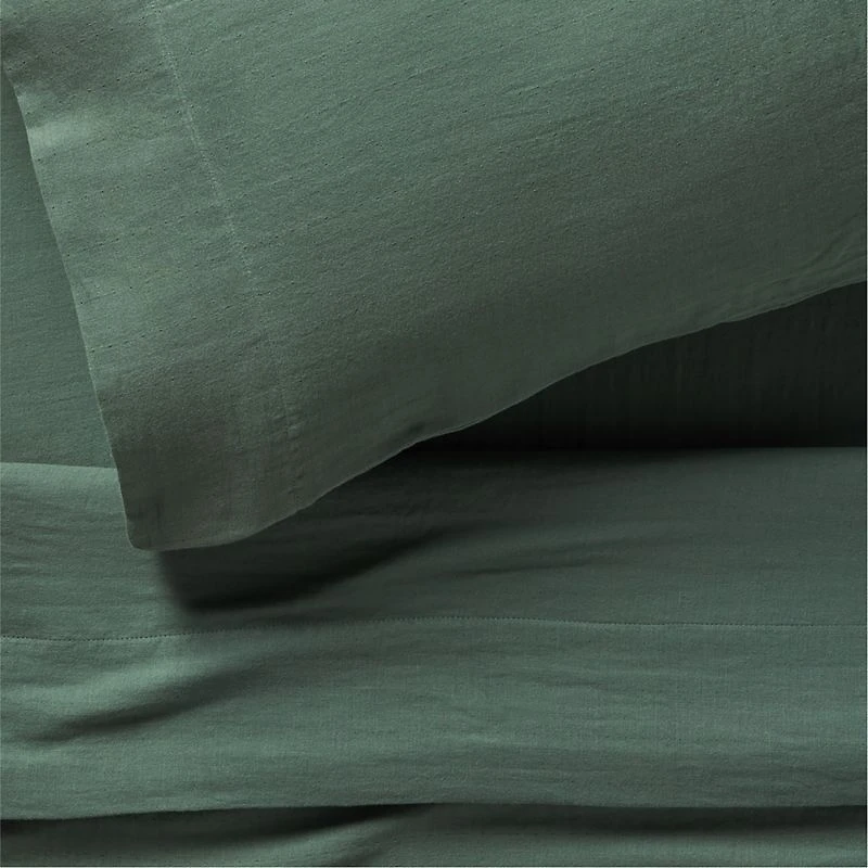 Supersoft Pine Green Organic Cotton Gauze Kids Twin Sheet Set