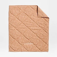 Supersoft Terracotta Leaf Print Organic Cotton Gauze Baby Crib Quilt