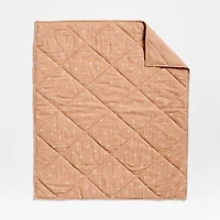 Supersoft Terracotta Leaf Print Organic Cotton Gauze Baby Crib Quilt